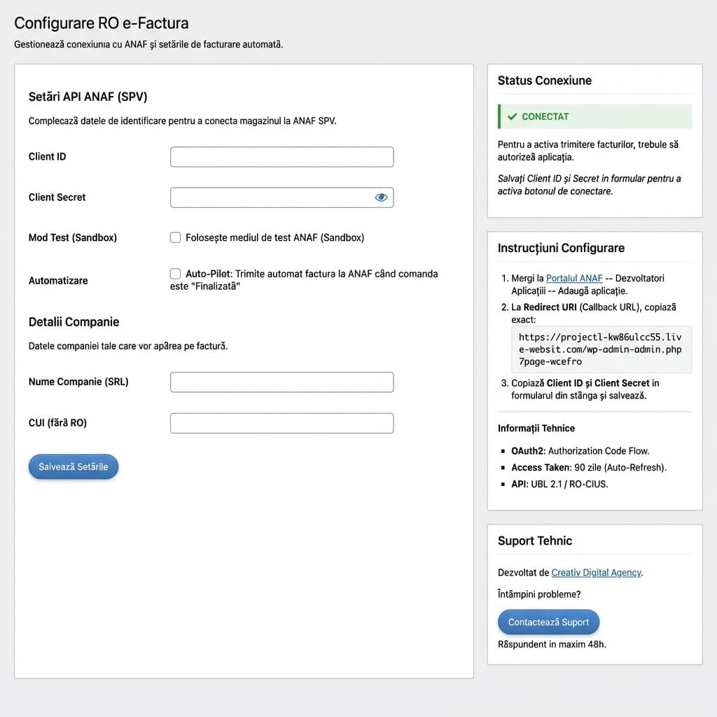 WooCommerce e-invoice plugin interface