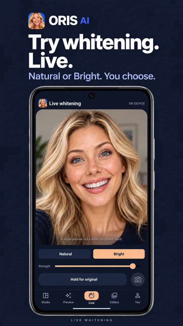 Live mirror with Natural and Bright looks