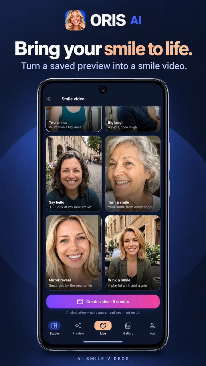 Turn a saved preview into a short AI smile video