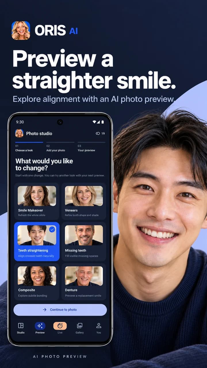Preview of a smile with more aligned teeth