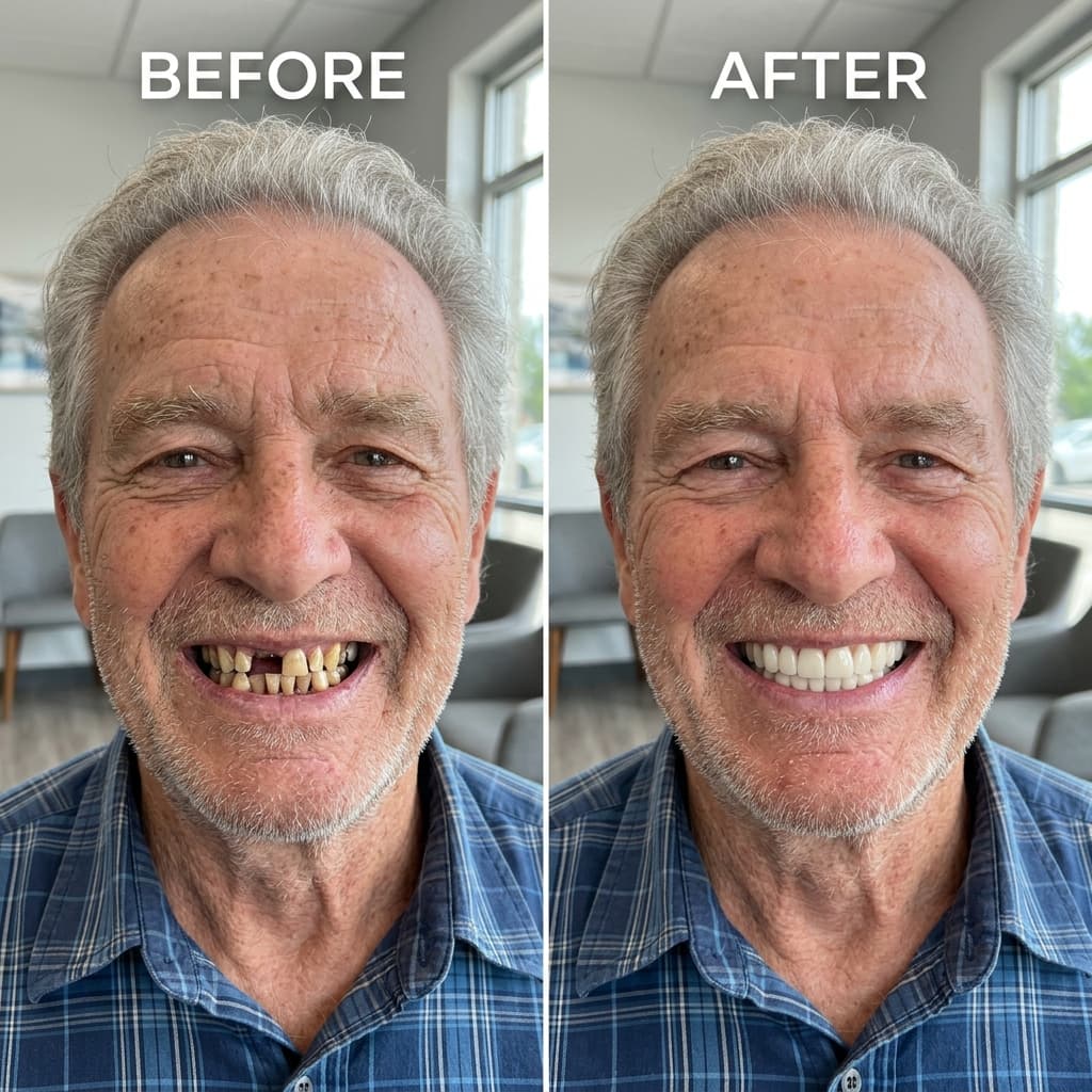 AI full reconstruction simulation for elderly male senior