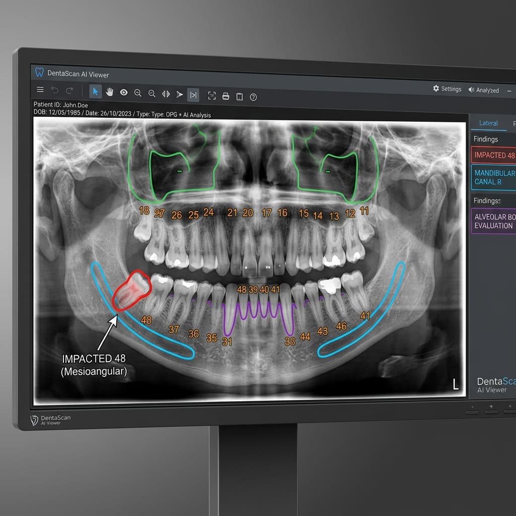 AI analysis of dental panoramic radiograph with FDI tooth numbering