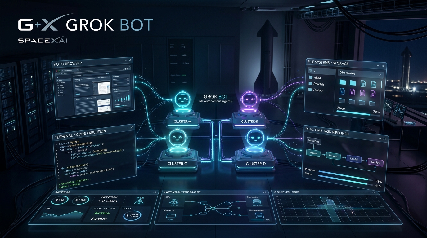SpaceXAI Grok Bot Overview: Autonomous AI agents, cloud clusters, and automated software execution